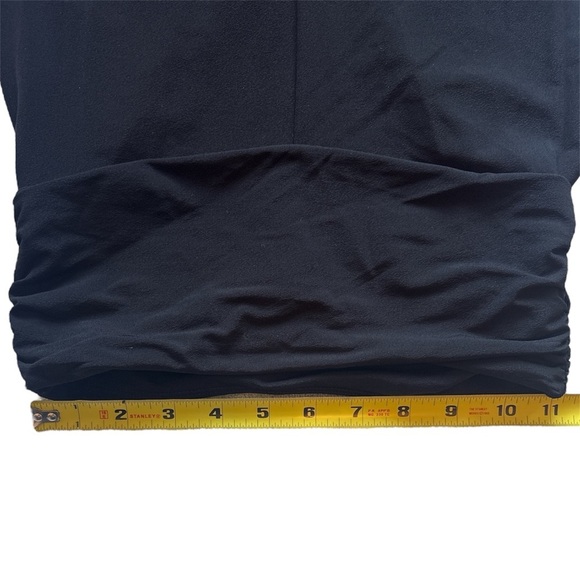 James Perse Rouched Side Midi Skirt Stretchy Black Raw Hem XS Size 0 NWT - Picture 3 of 9